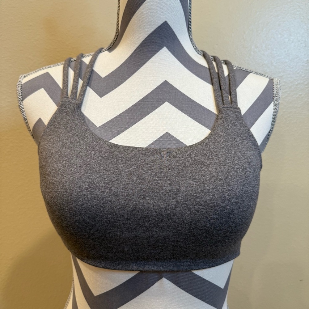 Athleta Heather Gray Multi-Strap Sports Bra